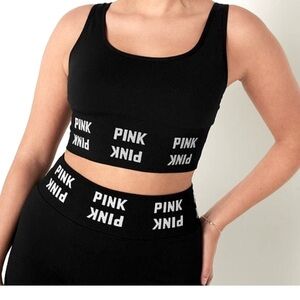 Victoria's Secret Black Track Pants 2 piece top‎ and pants